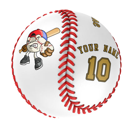 Custom White Leather Old Gold Authentic Baseballs