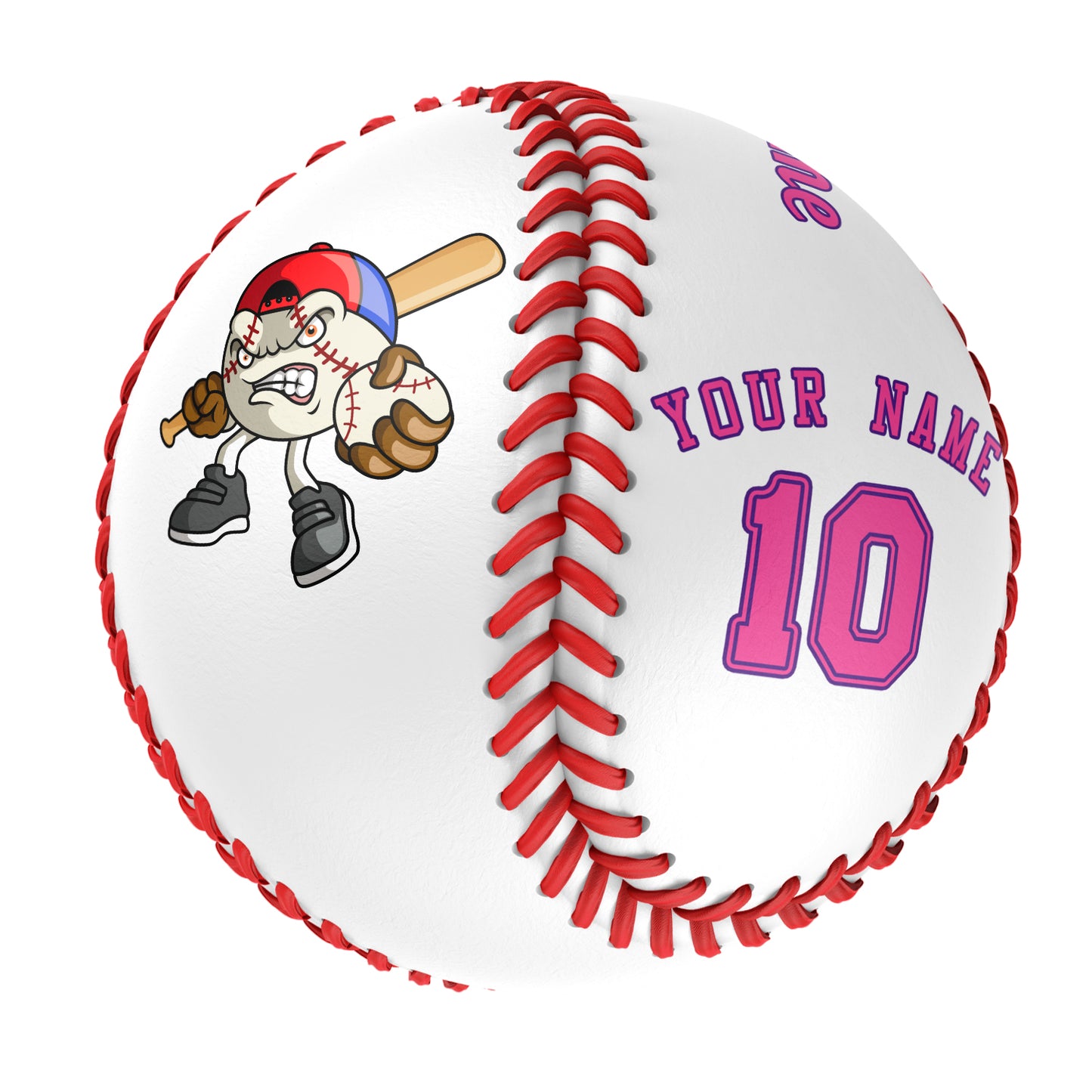 Custom White Leather Pink Authentic Baseballs