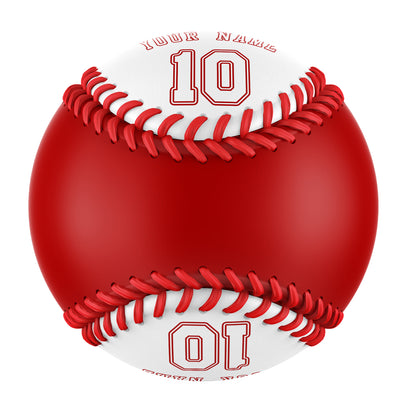 Custom Red White Half Leather White Authentic Baseballs