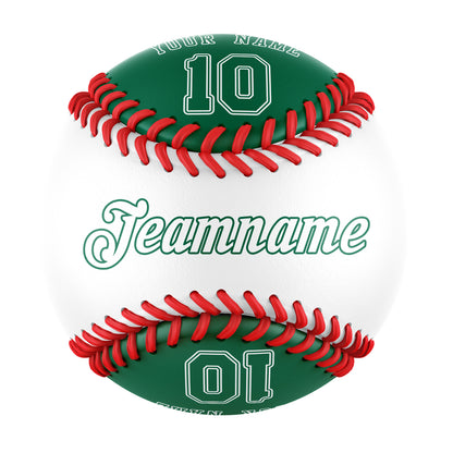 Custom White Kelly Green Half Leather Kelly Green Authentic Baseballs