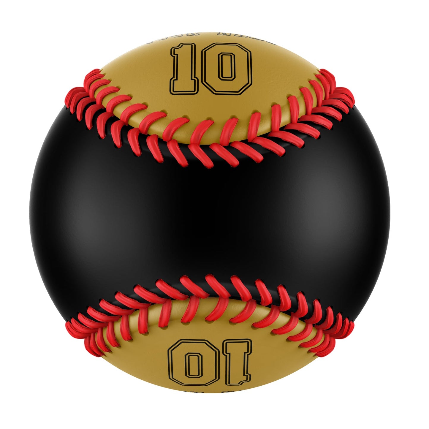 Custom Black Old Gold Split Half Leather Old Gold Authentic Baseballs