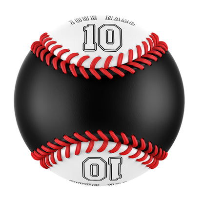 Custom Black White Half Leather White Authentic Baseballs