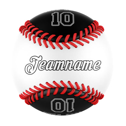 Custom White Black Half Leather Black Authentic Baseballs