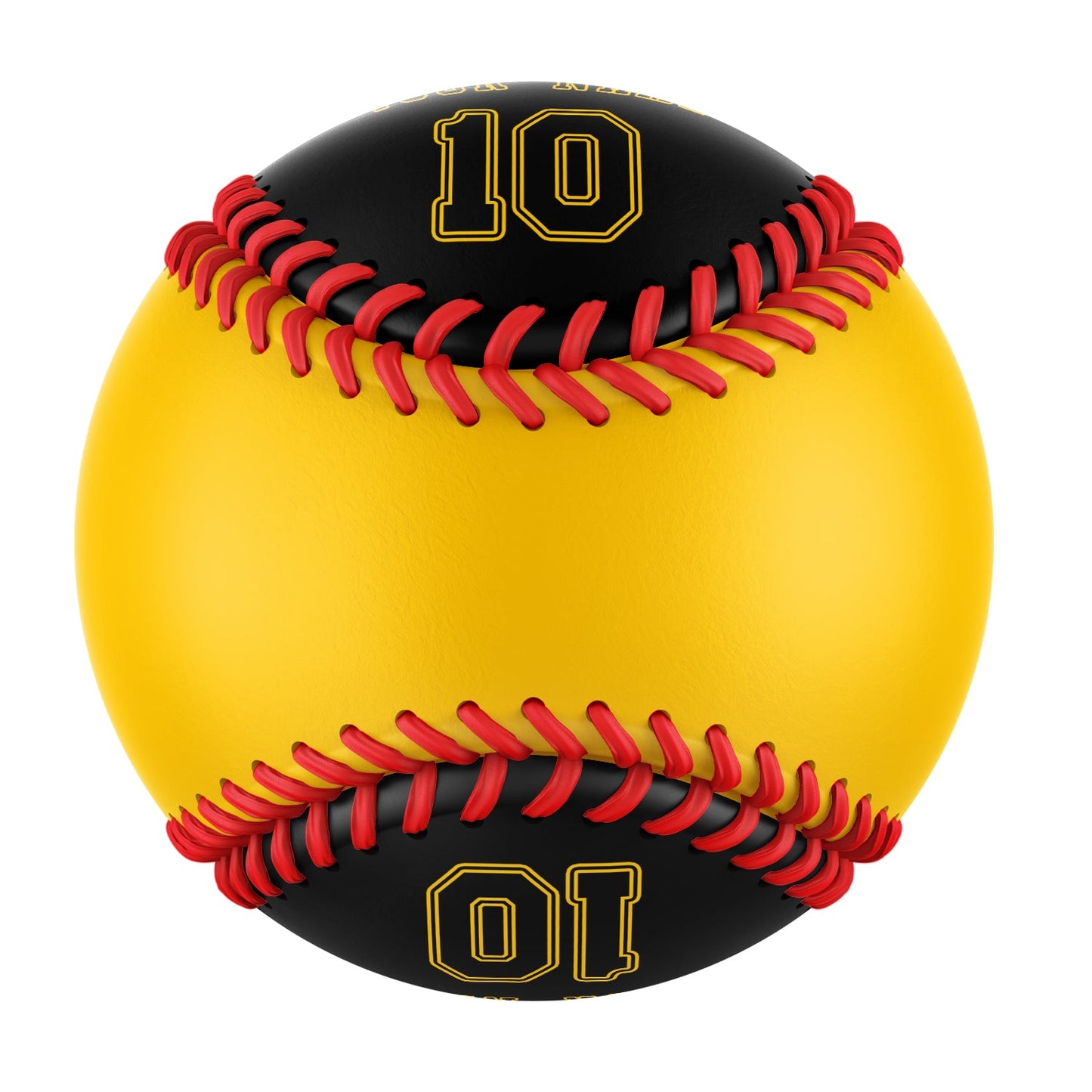 Custom Gold Black Split Half Leather Black Authentic Baseballs