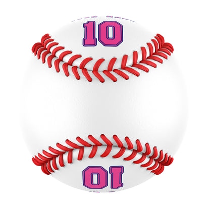 Custom White Leather Pink Authentic Baseballs