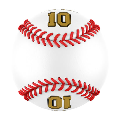 Custom White Leather Old Gold Authentic Baseballs