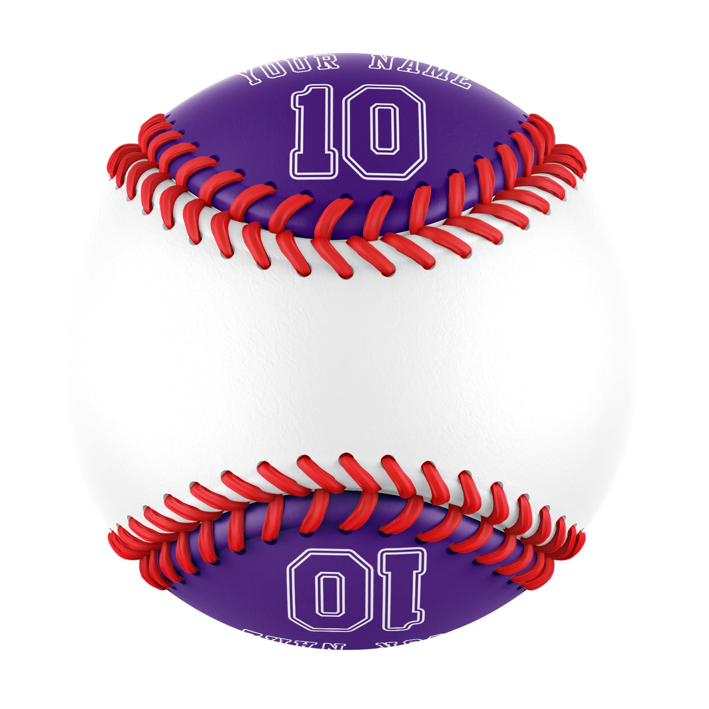 Custom White Purple Half Leather Purple Authentic Baseballs