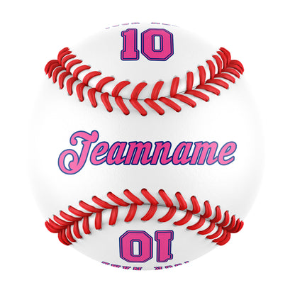 Custom White Leather Pink Authentic Baseballs