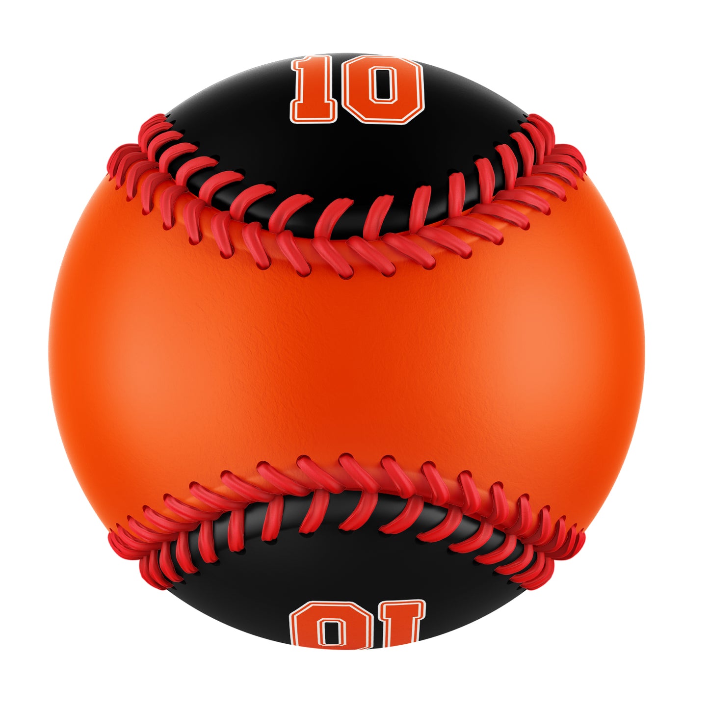 Custom Orange Black Half Leather Orange Authentic Baseballs