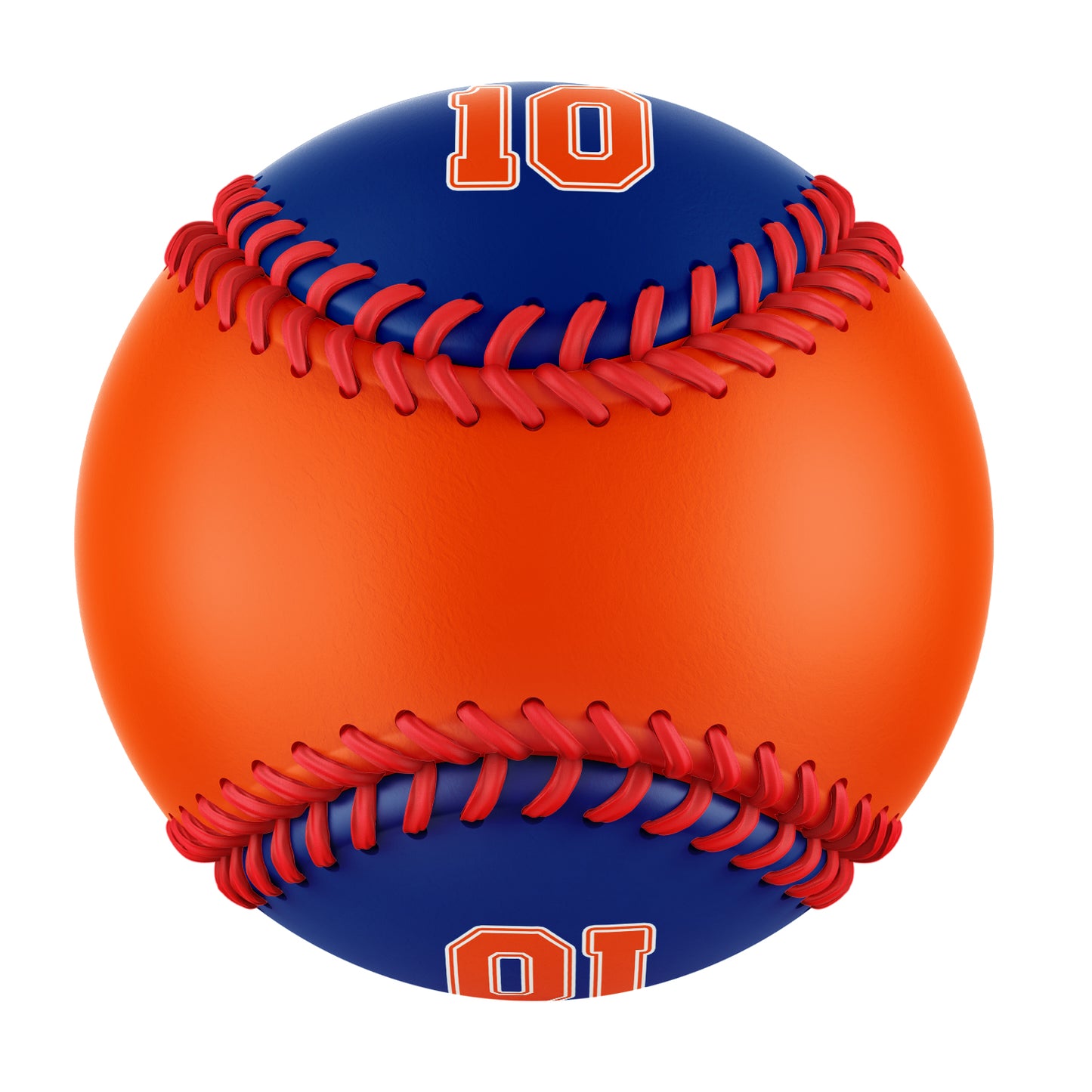 Custom Orange Royal Half Leather Orange Authentic Baseballs