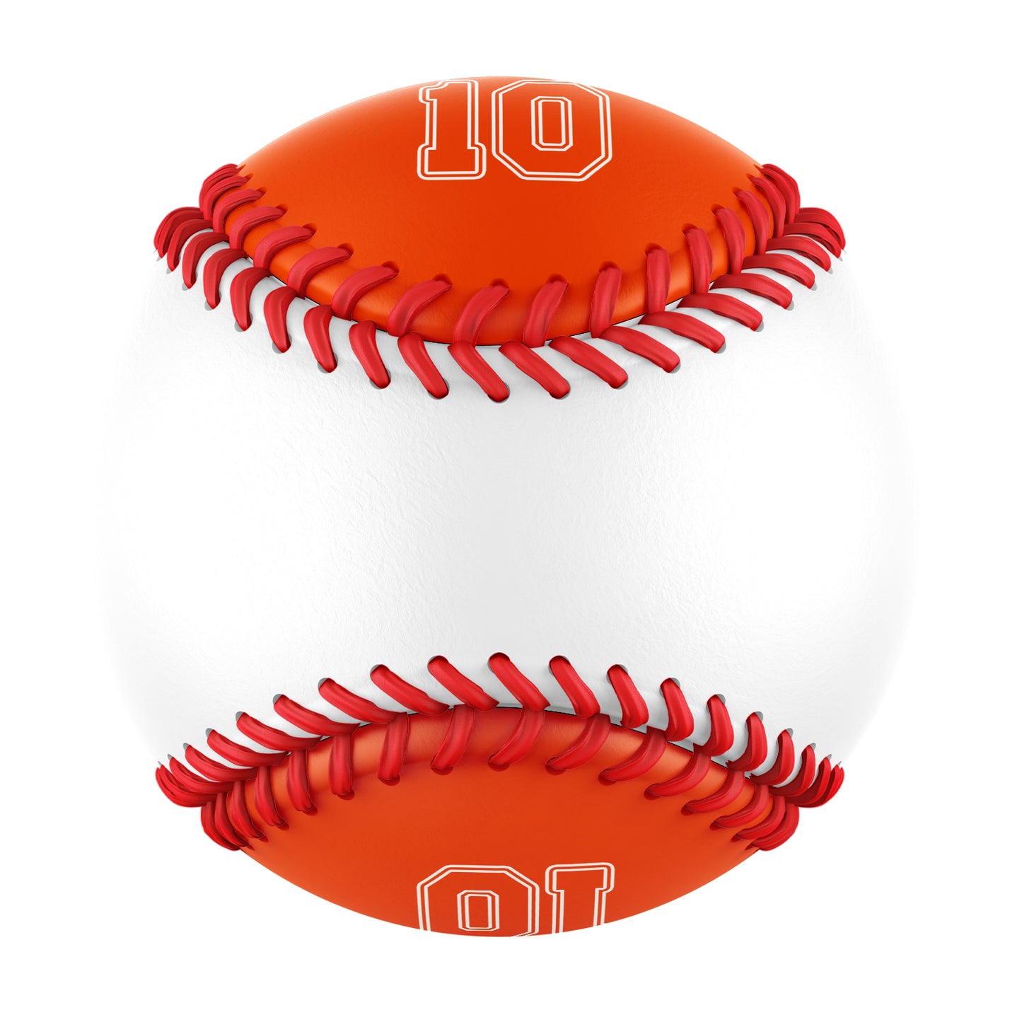 Custom White Orange Half Leather Orange Authentic Baseballs