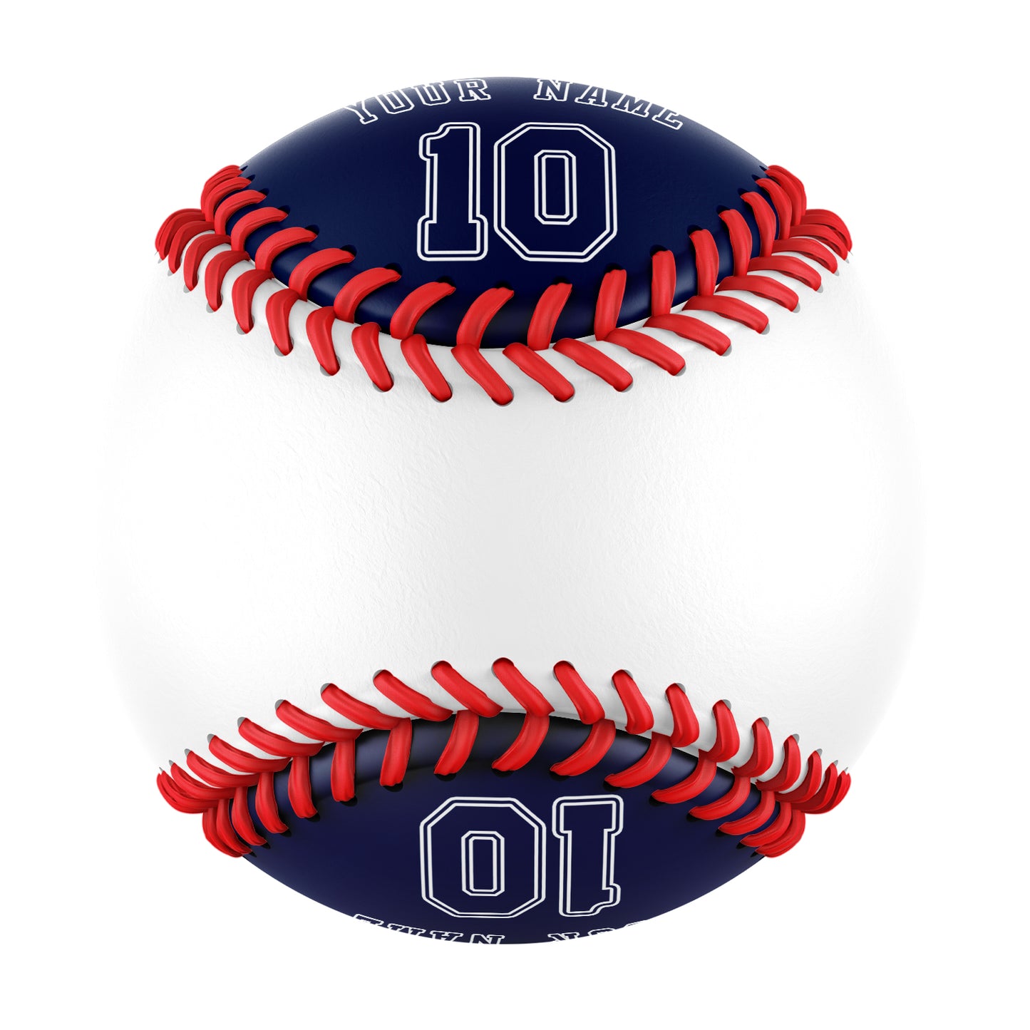 Custom White Navy Half Leather Navy Authentic Baseballs