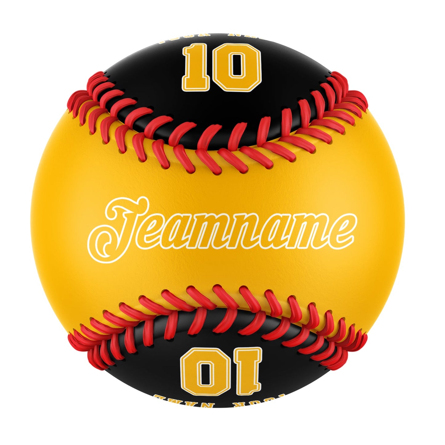 Custom Gold Black Half Leather Gold Authentic Baseballs