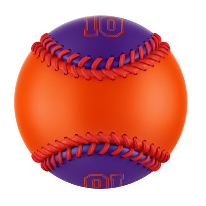 Custom Orange Purple Half Leather Purple Authentic Baseballs