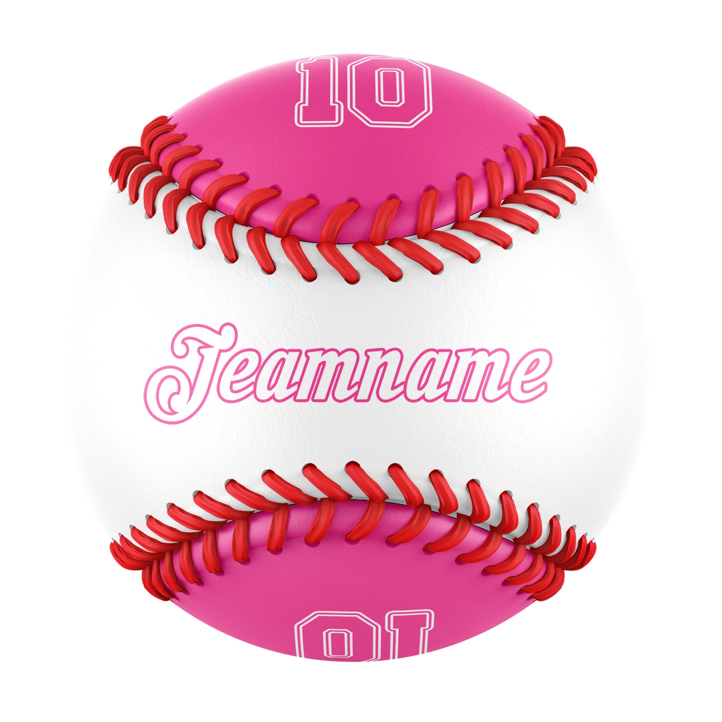 Custom White Pink Half Leather Pink Authentic Baseballs