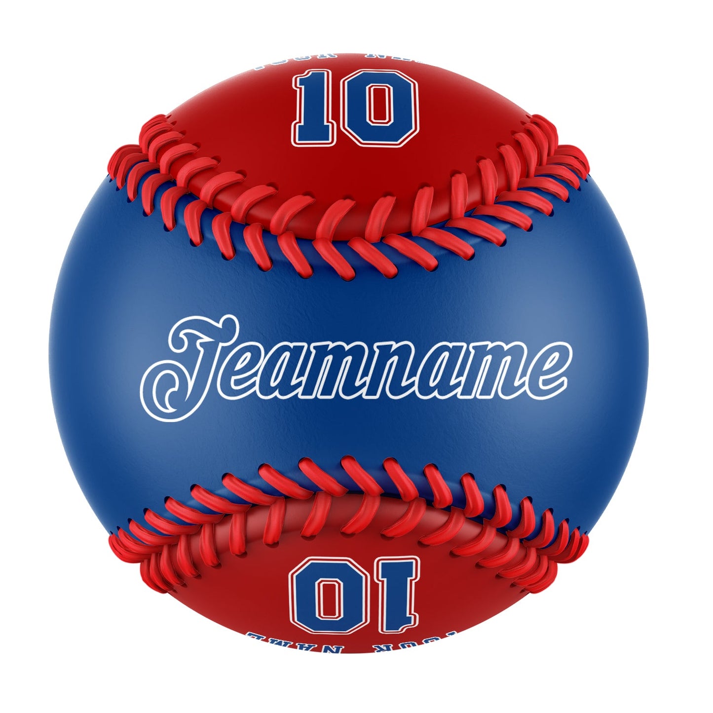 Custom Royal Red Half Leather Royal Authentic Baseballs