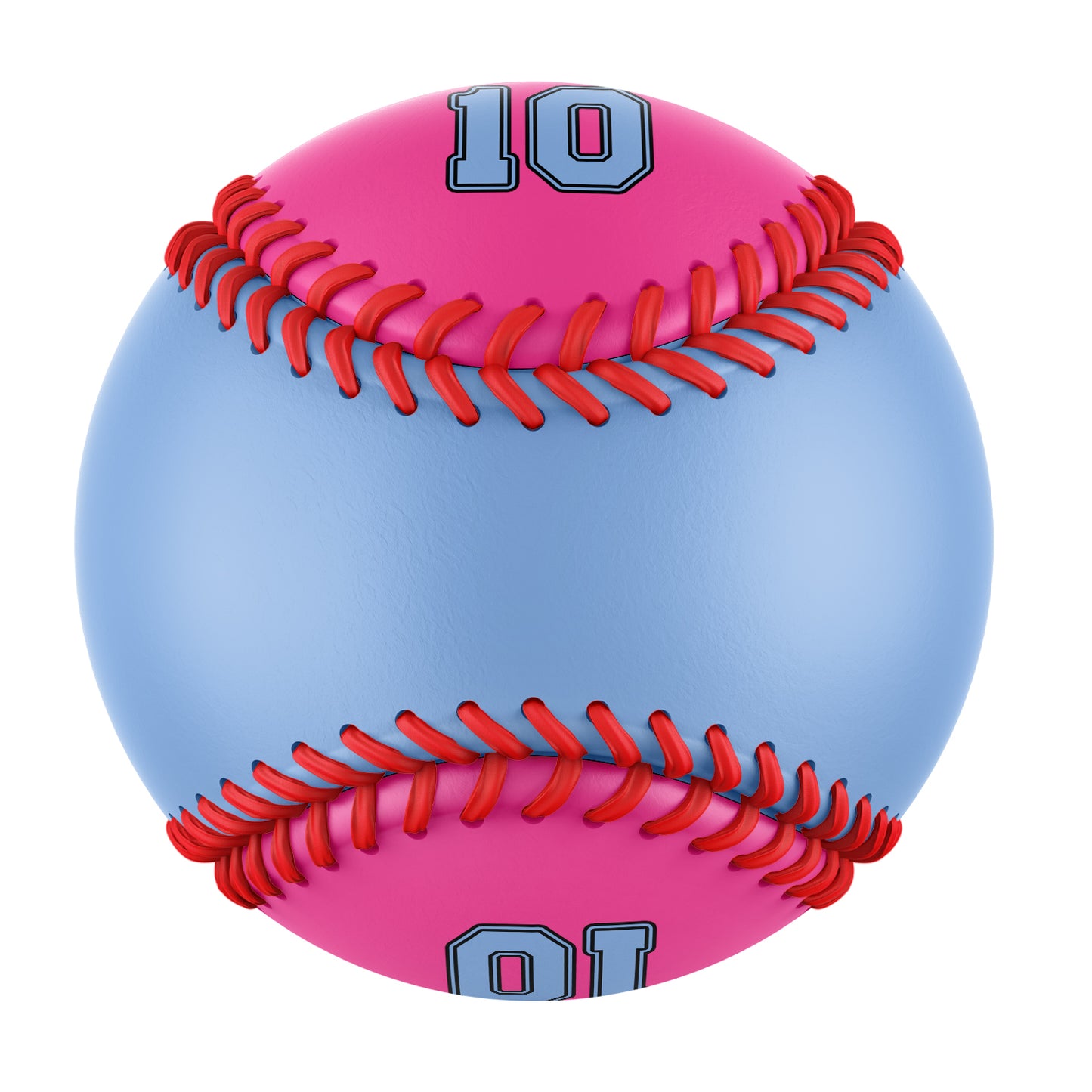 Custom Blue Pink Half Leather Blue Authentic Baseballs