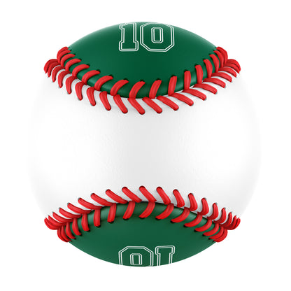 Custom White Kelly Green Half Leather Kelly Green Authentic Baseballs