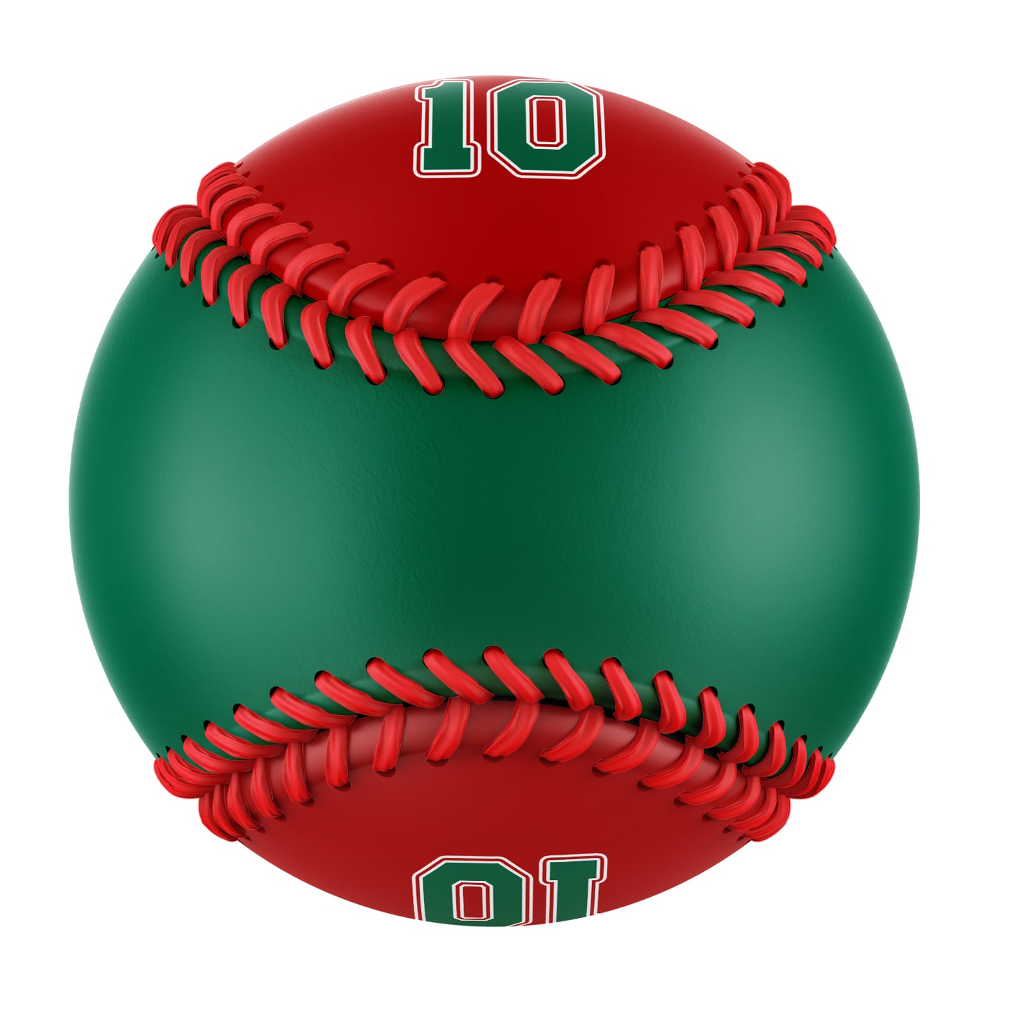 Custom Kelly Green Red Half Leather Kelly Green Authentic Baseballs