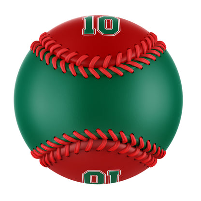 Custom Kelly Green Red Half Leather Kelly Green Authentic Baseballs