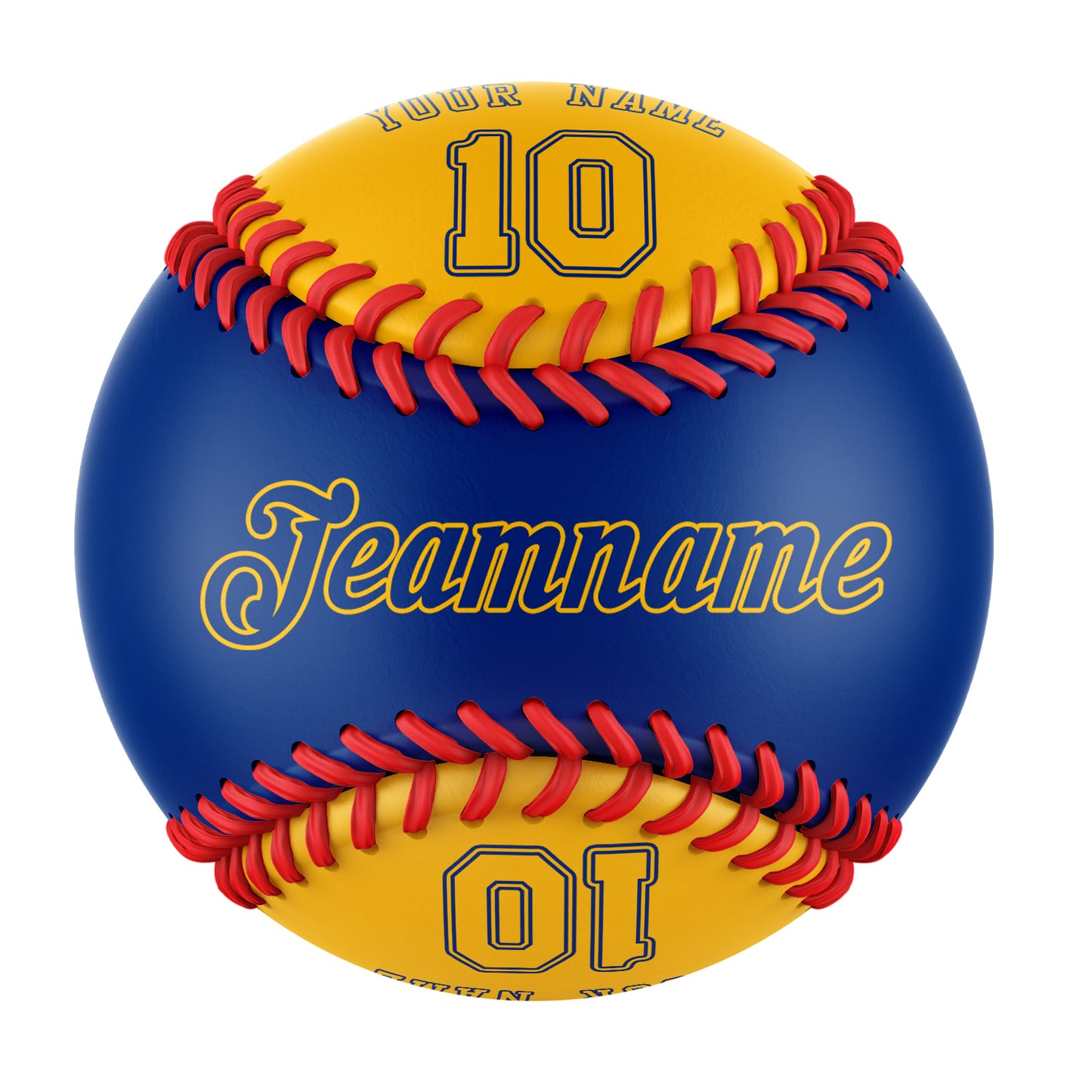 Custom Royal Gold Half Leather Gold Authentic Baseballs