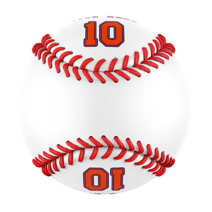 Custom White Leather Orange Authentic Baseballs