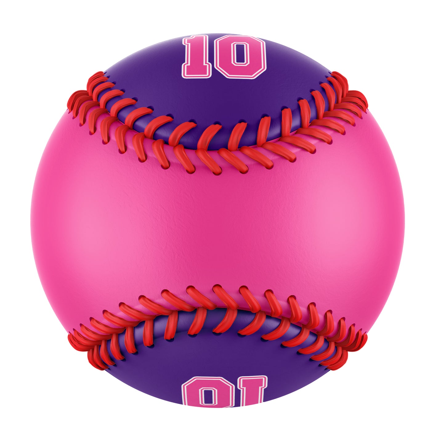 Custom Pink Purple Green Half Leather Pink Authentic Baseballs