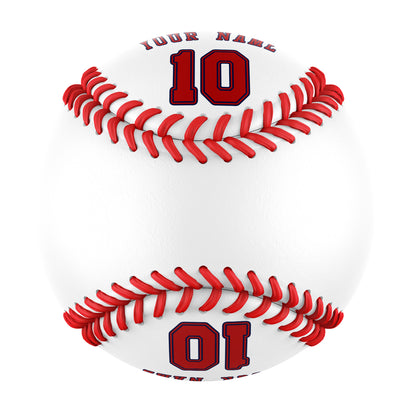 Custom White Leather Red Authentic Baseballs