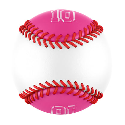 Custom White Pink Half Leather Pink Authentic Baseballs