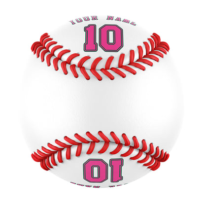 Custom White Leather Pink Authentic Baseballs