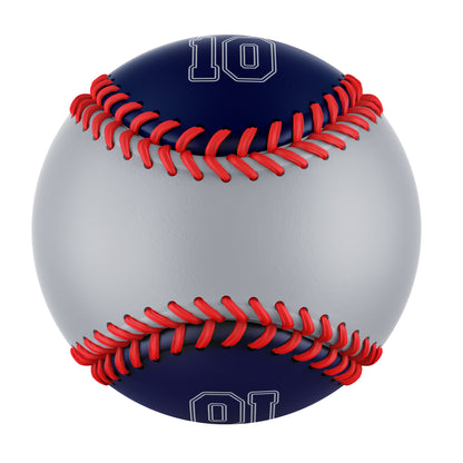 Custom Gray Navy Half Leather Navy Authentic Baseballs