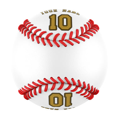 Custom White Leather Old Gold Authentic Baseballs