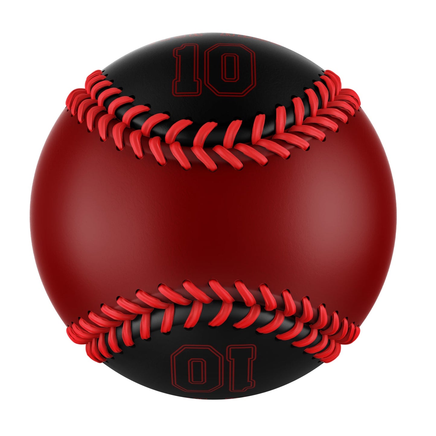 Custom Black Red Half Leather Black Authentic Baseballs