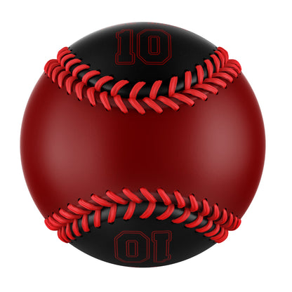 Custom Black Red Half Leather Black Authentic Baseballs