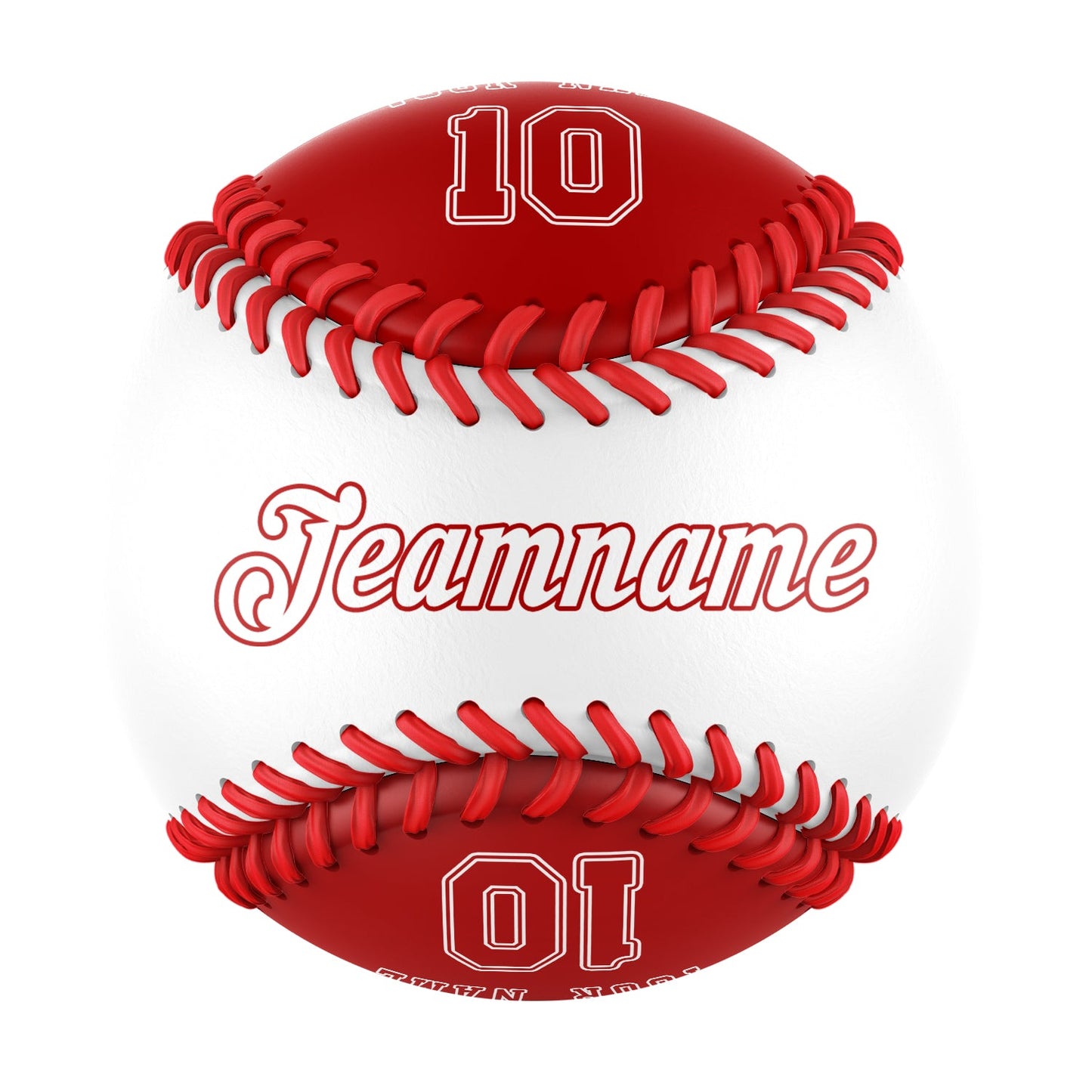 Custom White Red Half Leather Red Authentic Baseballs