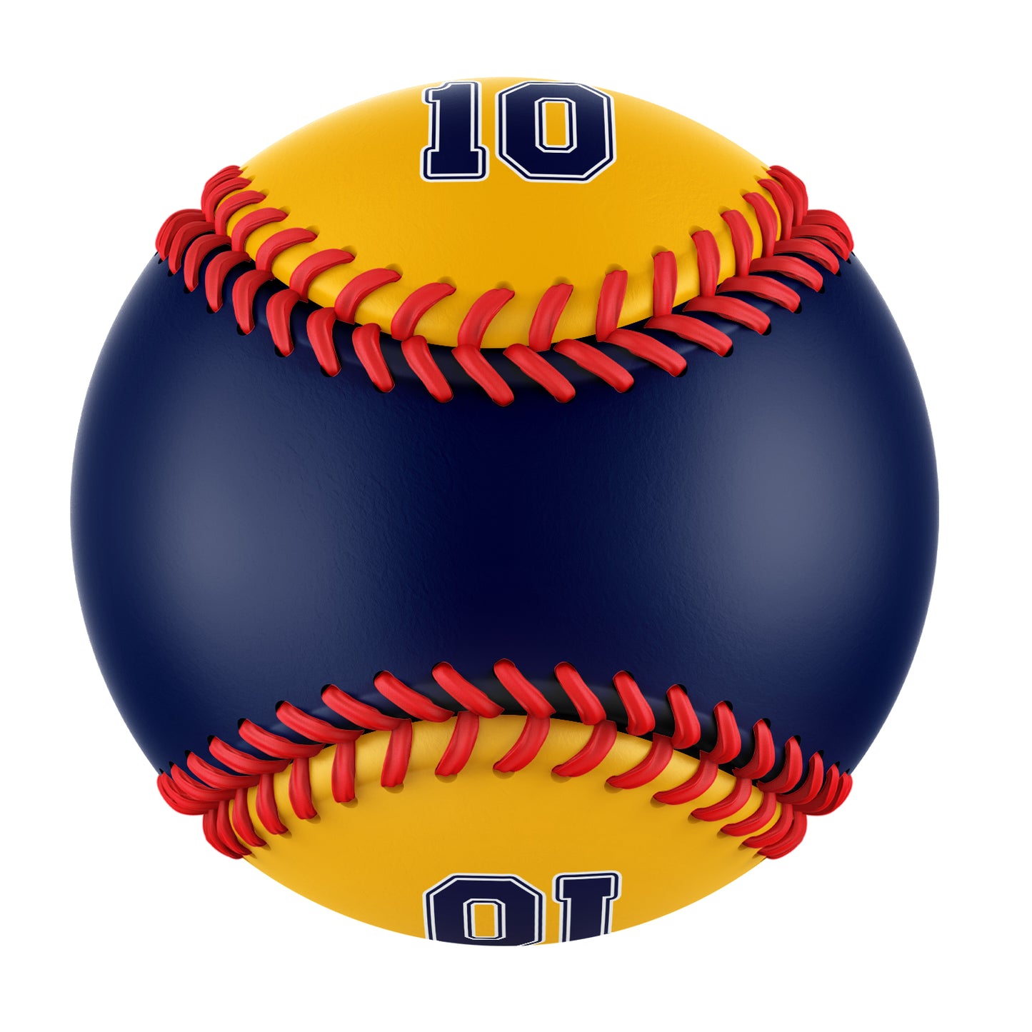 Custom Navy Gold Half Leather Navy Authentic Baseballs