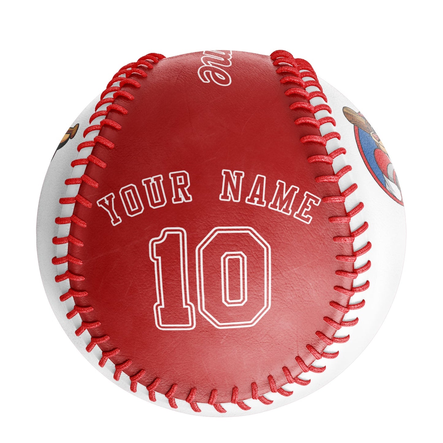 Custom White Red Half Leather Red Authentic Baseballs