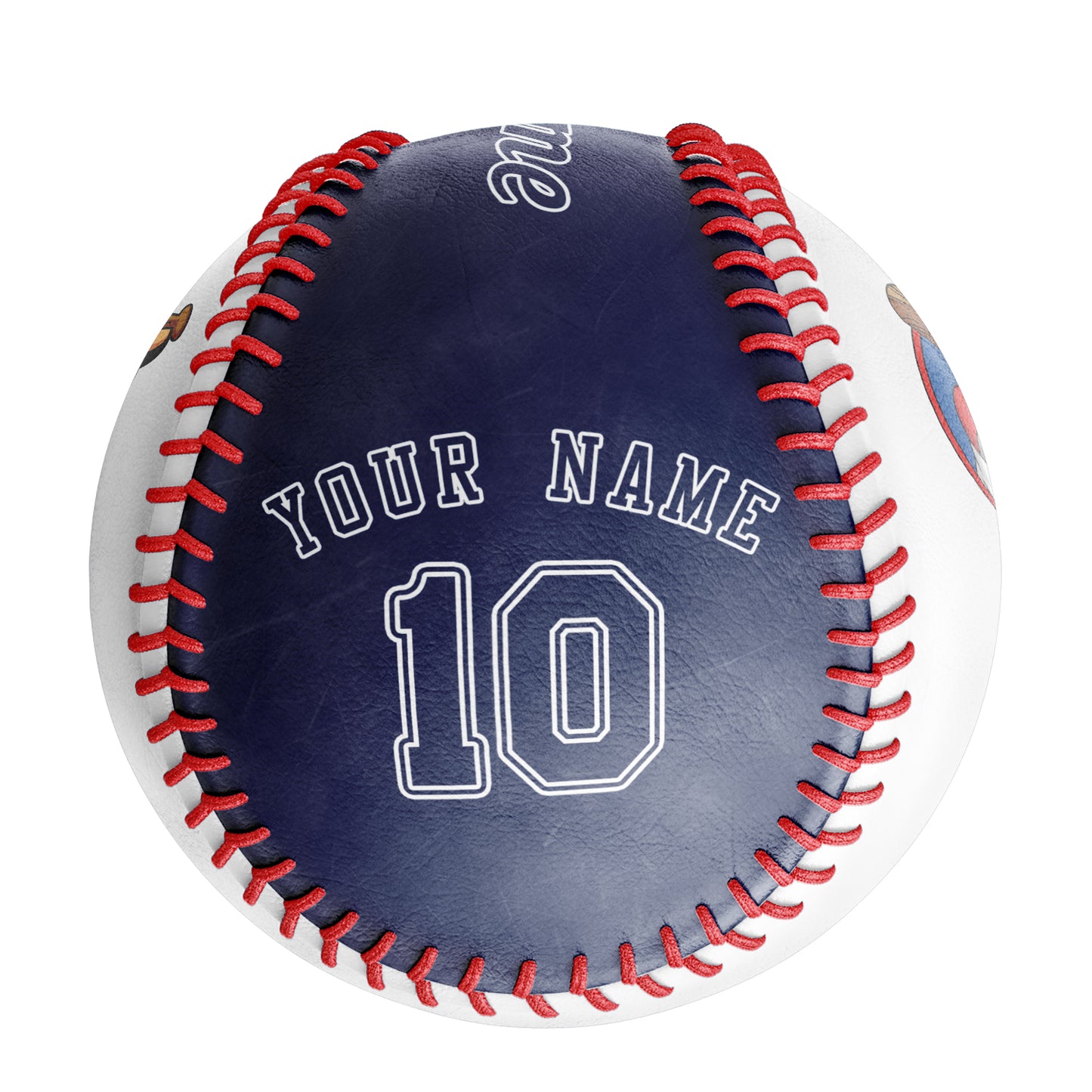 Custom White Navy Half Leather Navy Authentic Baseballs