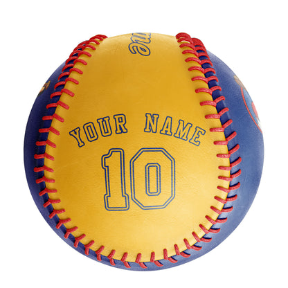 Custom Royal Gold Half Leather Gold Authentic Baseballs