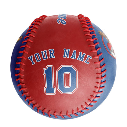 Custom Royal Red Half Leather Royal Authentic Baseballs