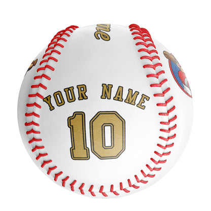 Custom White Leather Old Gold Authentic Baseballs