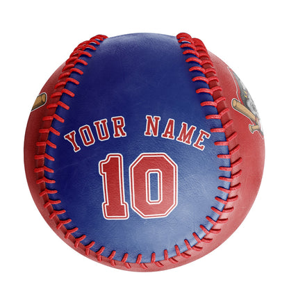 Custom Red Royal Split Half Leather Red Authentic Baseballs