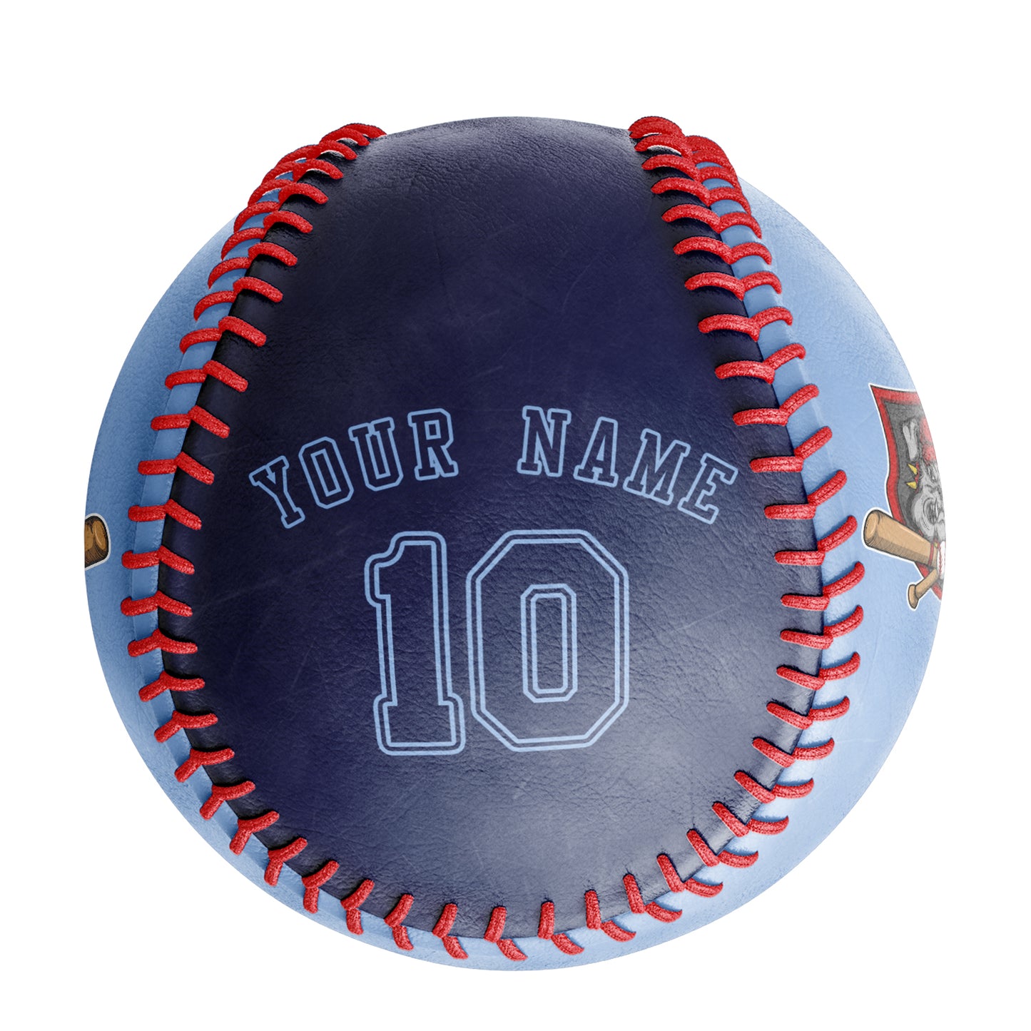 Custom Blue Navy Half Leather Navy Authentic Baseballs