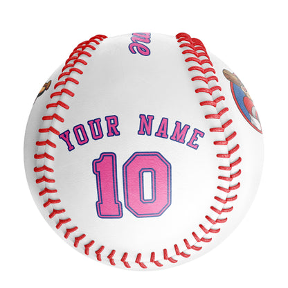 Custom White Leather Pink Authentic Baseballs