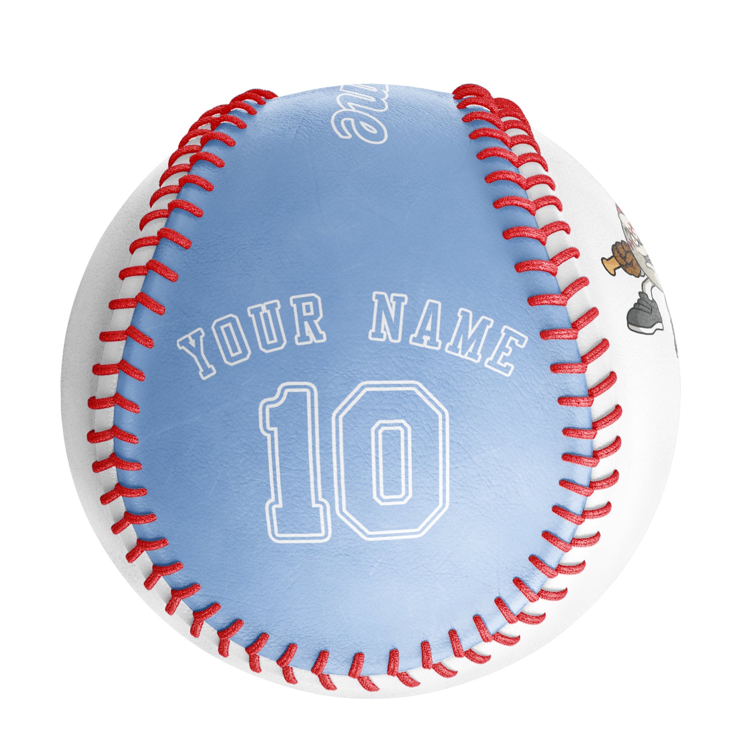 Custom White Blue Half Leather Blue Authentic Baseballs