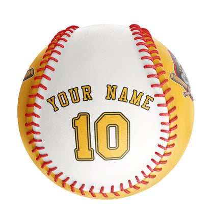 Custom Gold White Half Leather Gold Authentic Baseballs