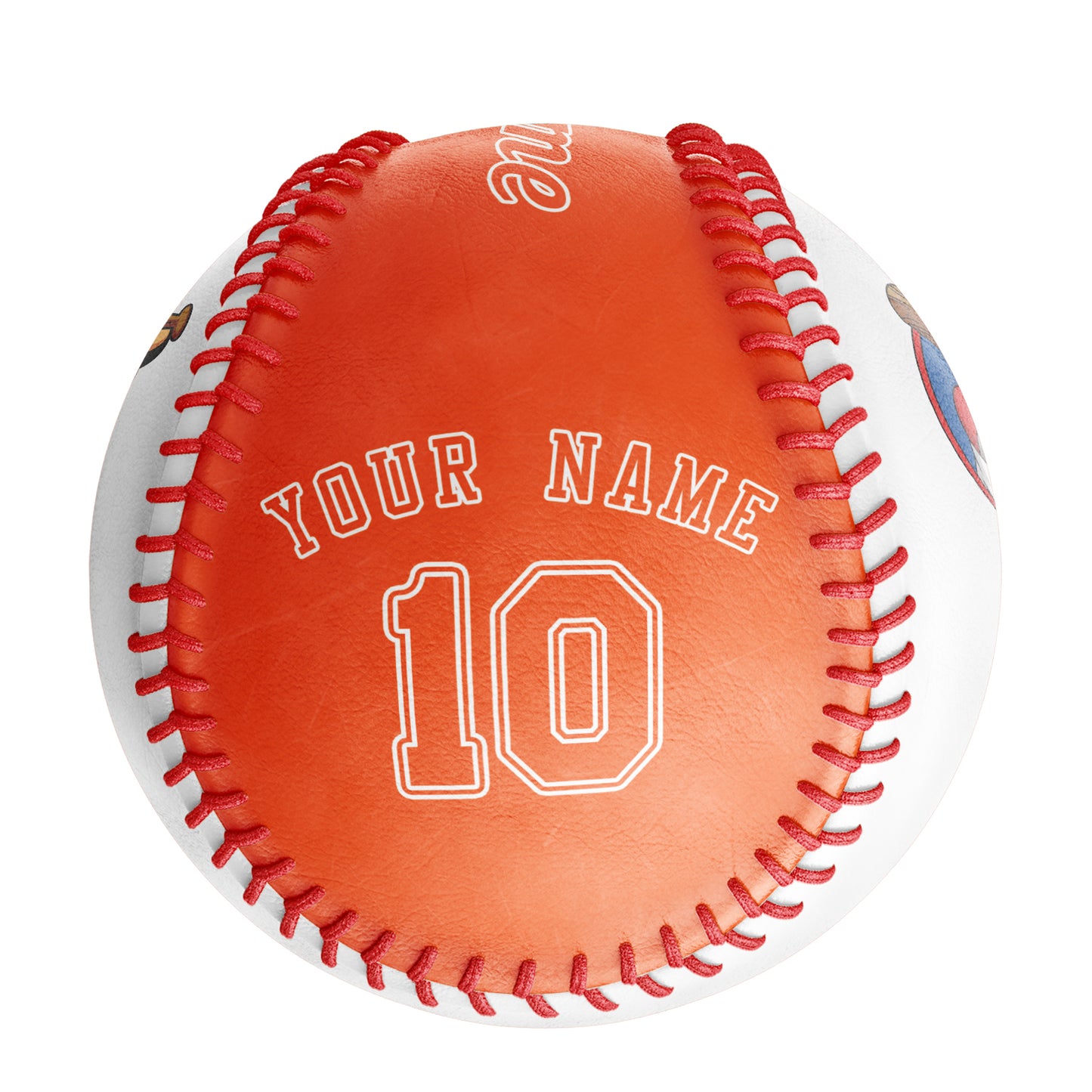 Custom White Orange Half Leather Orange Authentic Baseballs