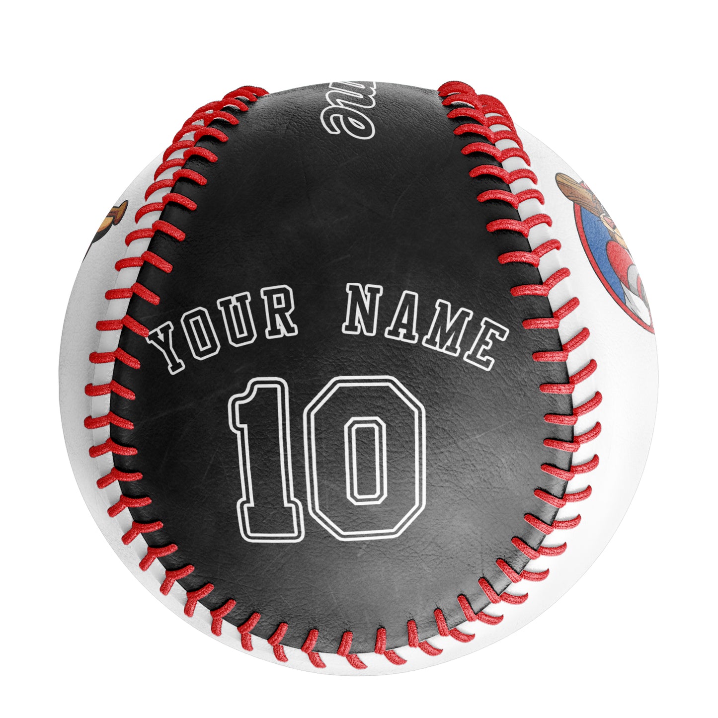 Custom White Black Half Leather Black Authentic Baseballs