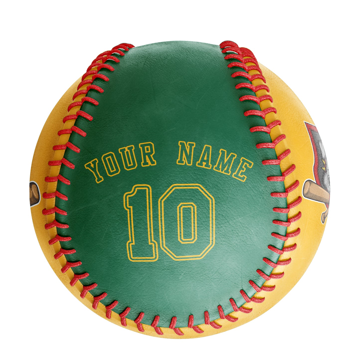 Custom Gold Kelly Green Half Leather Kelly Green Authentic Baseballs