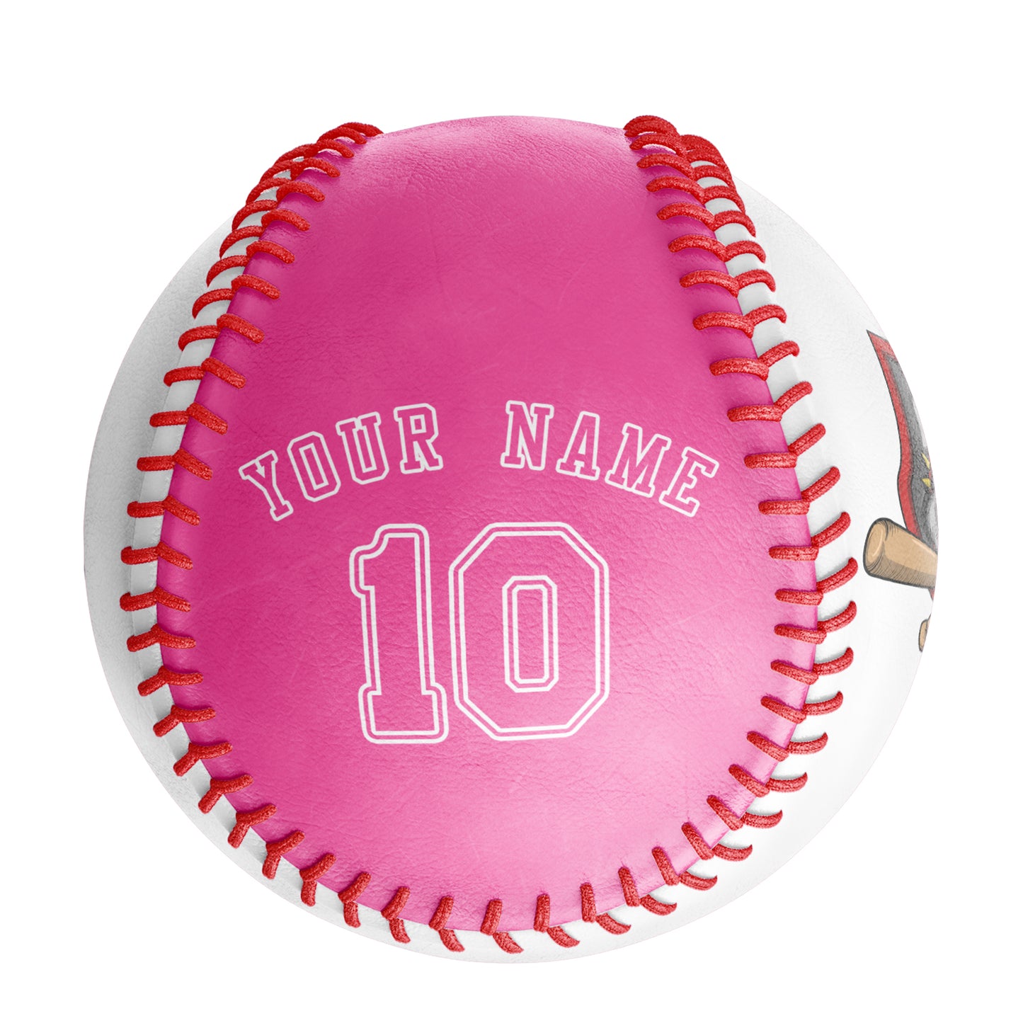 Custom White Pink Half Leather Pink Authentic Baseballs